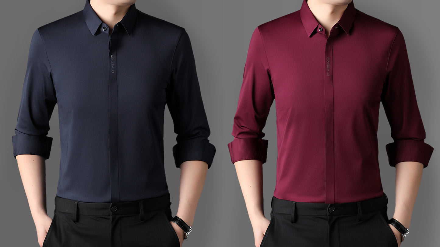 Pack Of 2 Magbalo® - Solid Premium Men's Shirt