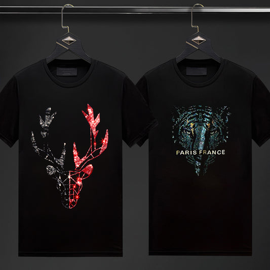 Pack Of 2 Luxury Cotton T-shirts (DEER+PARIS)