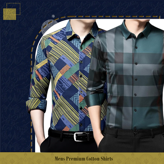 Men's Premium Cotton Shirts (ZIGZAG+PEACOCK)