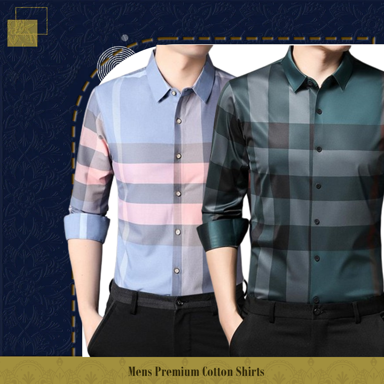 Men's Premium Cotton Shirts (SBP+PEACOCK)