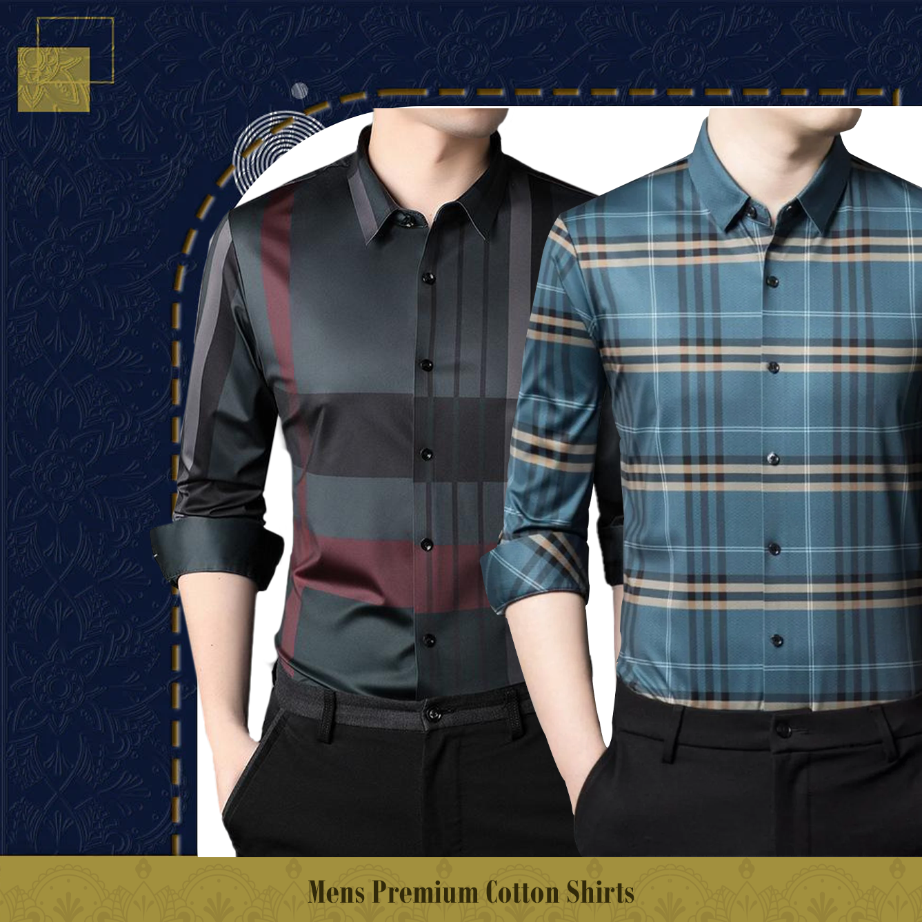 Men's Premium Cotton Shirts (RBL+BLUE BOX)