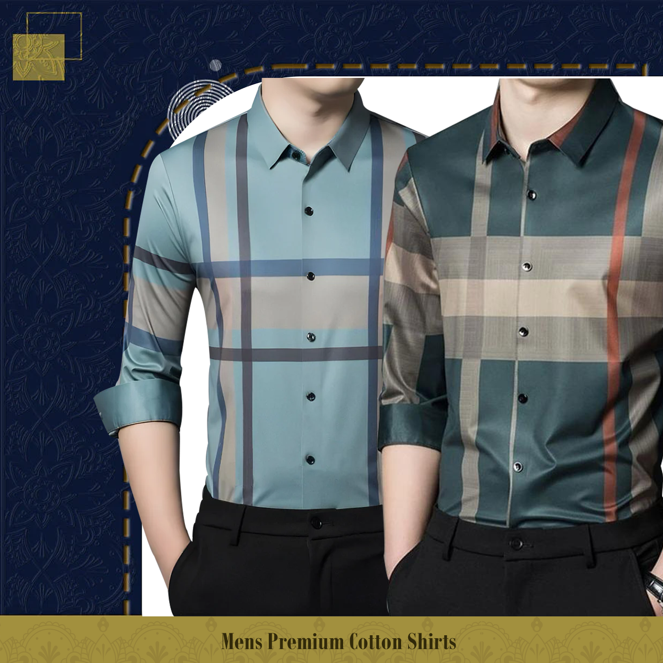 Men's Premium Cotton Shirts (GC 2+GREEN)