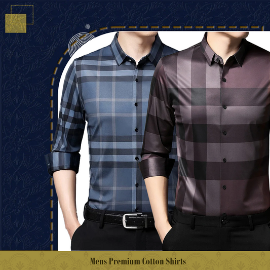 Men's Premium Cotton Shirts (BLUECHECK+ BB 2)