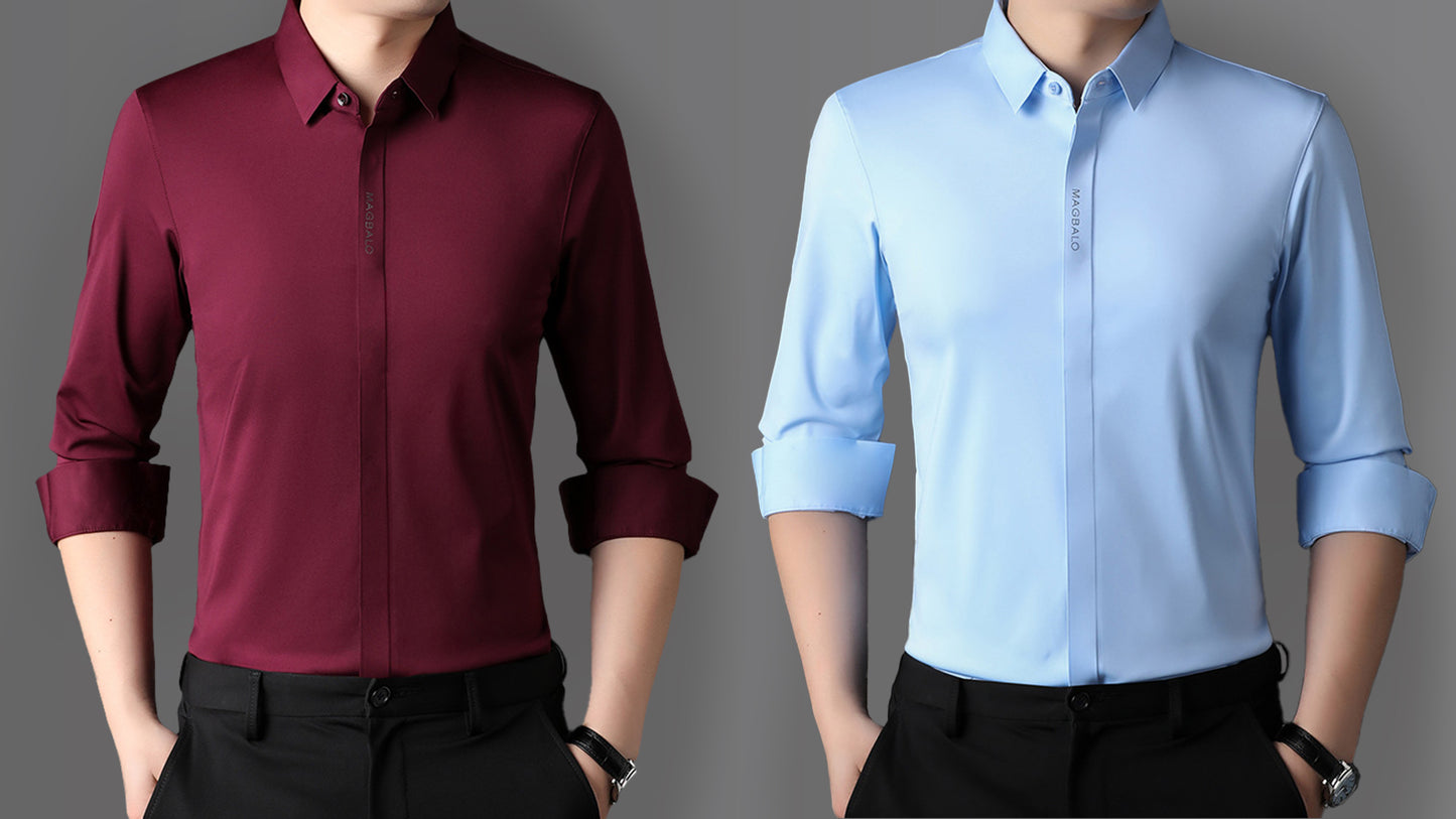 Pack Of 2 Magbalo® - Solid Premium Men's Shirt