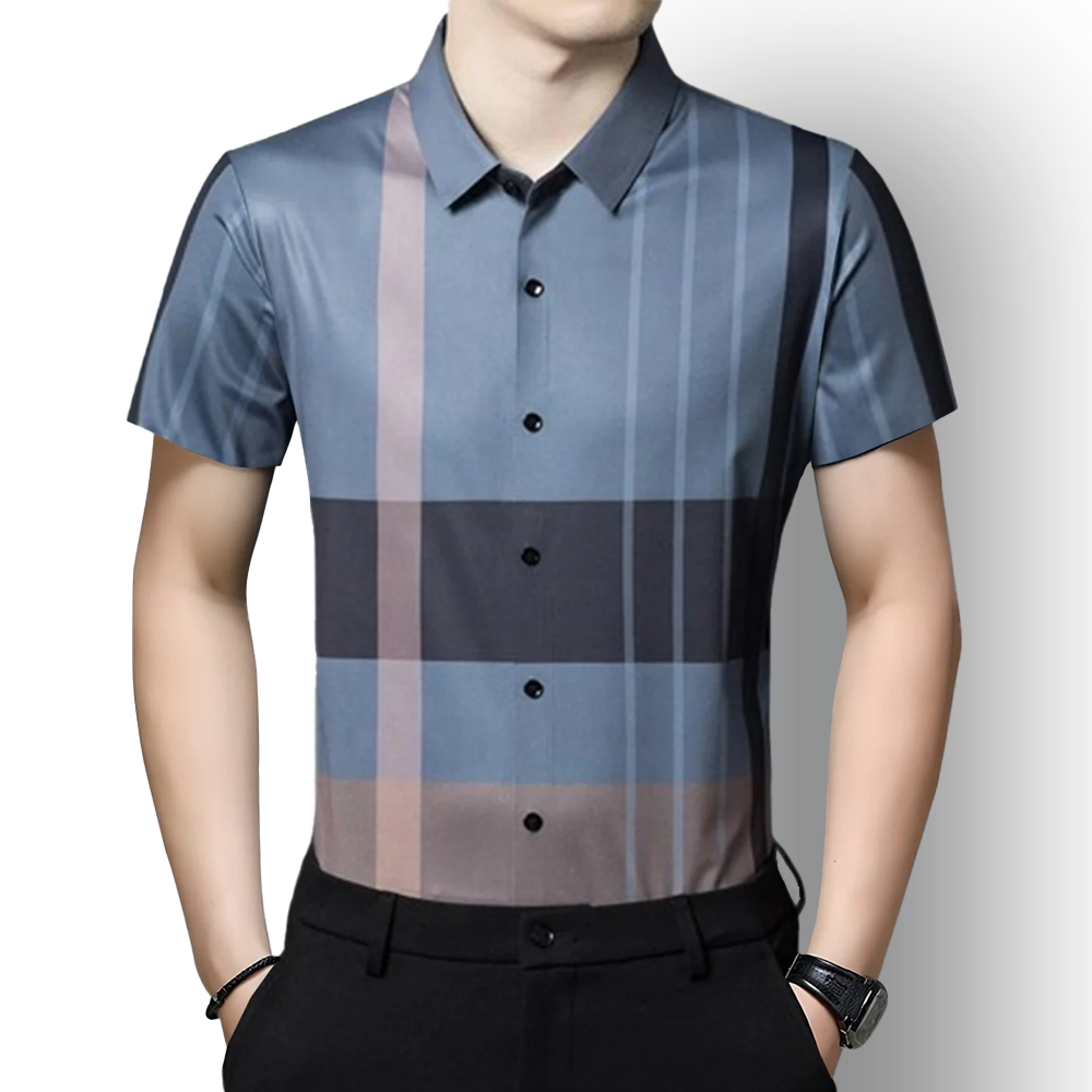 Half Sleeves Men's Cotton Check Shirt