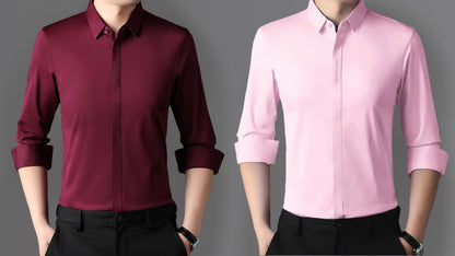 Pack Of 2 Magbalo® - Solid Premium Men's Shirt