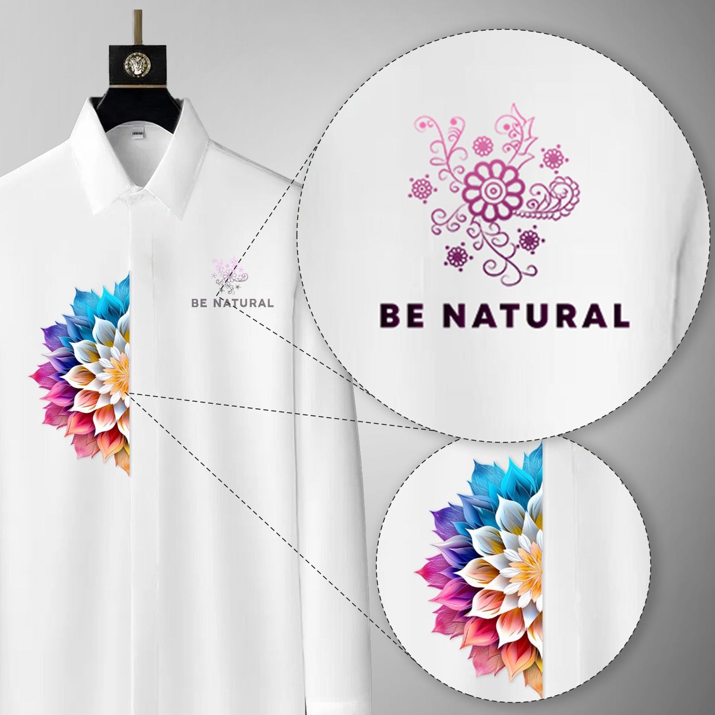 Luxury Design White Printed Cotton Shirt