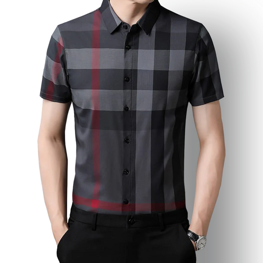 Half Sleeves Men's Cotton Check Shirt