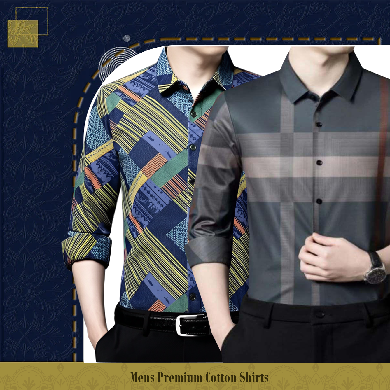 Men's Premium Cotton Shirts (ZIGZAG+BRG)