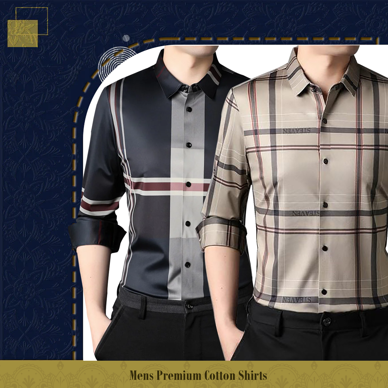 Men's Premium Cotton Shirts (BRC+CREAM)