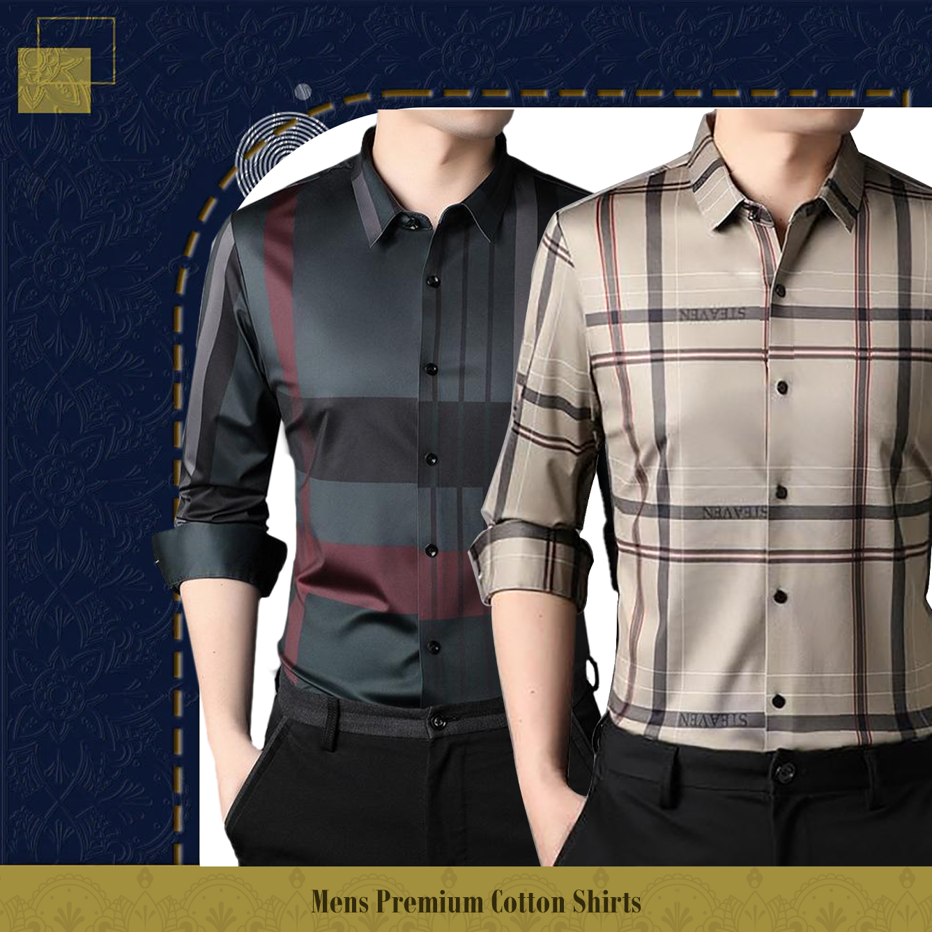 Men's Premium Cotton Shirts (RBL+CREAM)