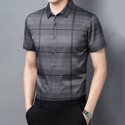 Half Sleeves Men's Cotton Check Shirt