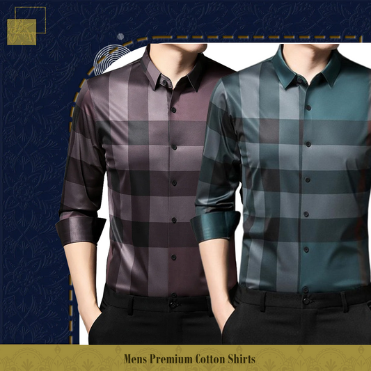 Men's Premium Cotton Shirts (BB 2+ PEACOCK)