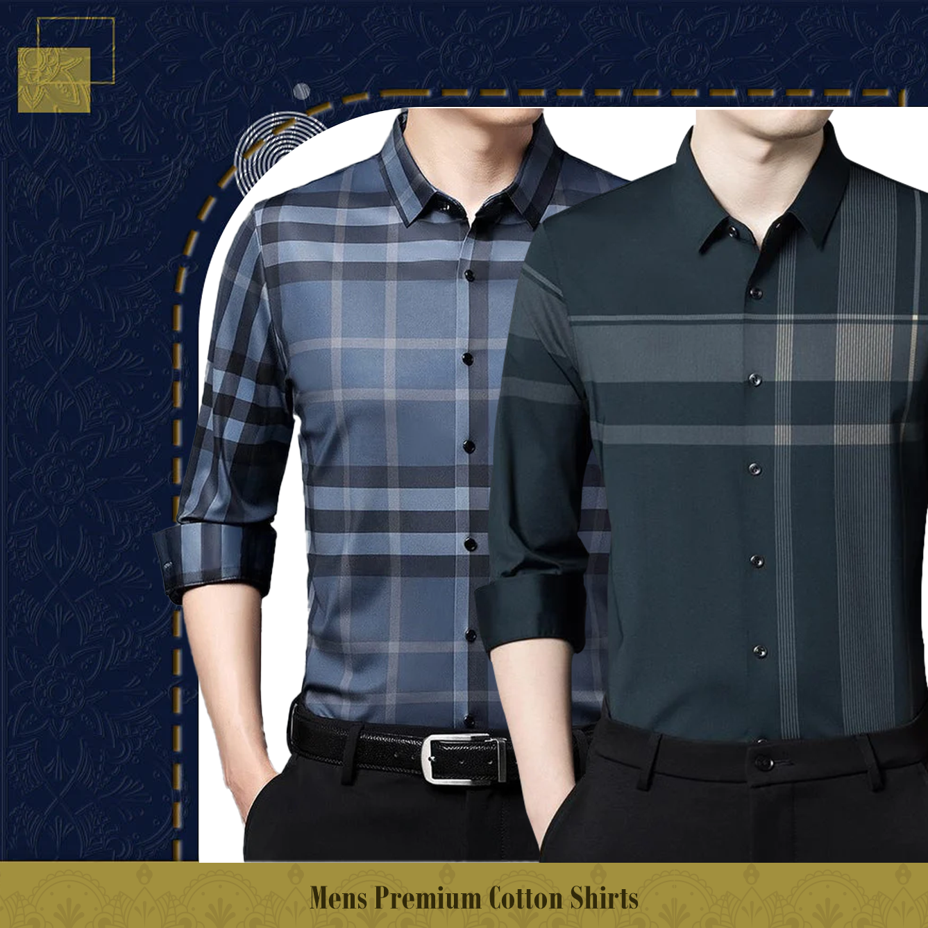 Men's Premium Cotton Shirts (BLUECHECK+ DGC)