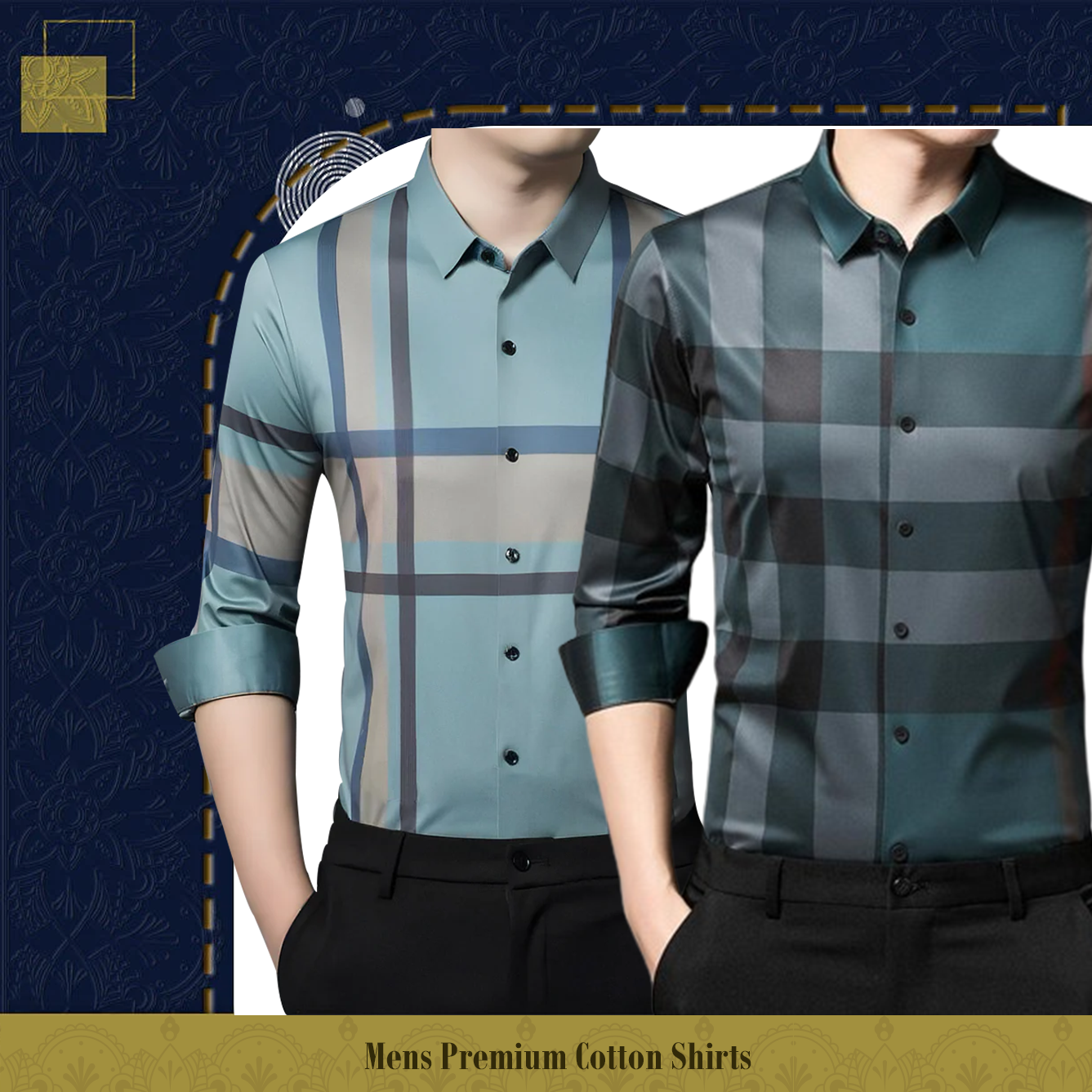 Men's Premium Cotton Shirts (GC 2+PEACOCK)