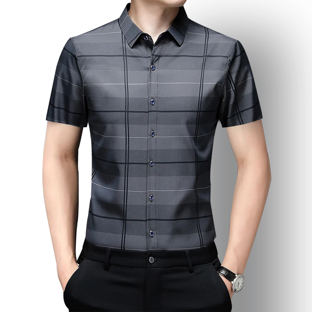 Half Sleeves Men's Cotton Check Shirt