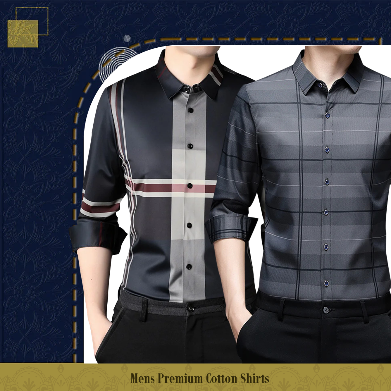 Men's Premium Cotton Shirts (BRC+SILVER L)