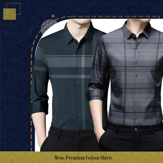 Men's Premium Cotton Shirts (DGC+SILVER L)