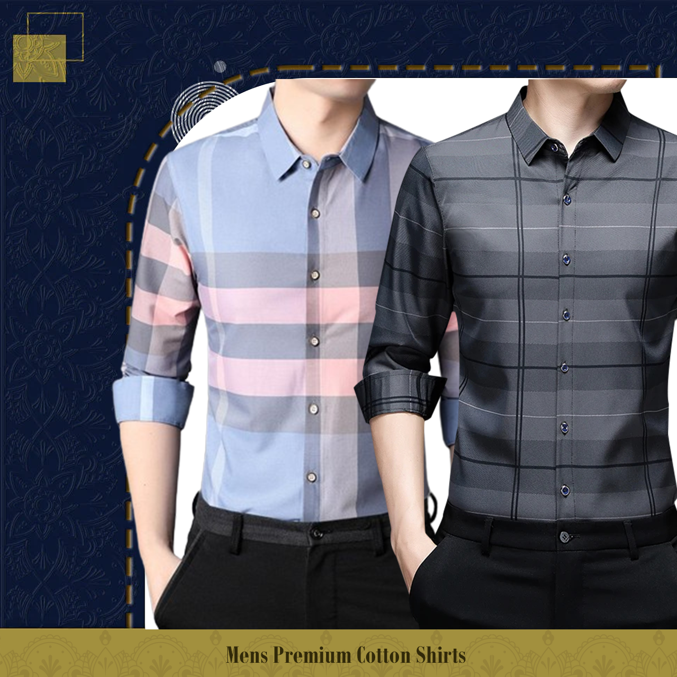 Men's Premium Cotton Shirts (SBP+SILVER L)