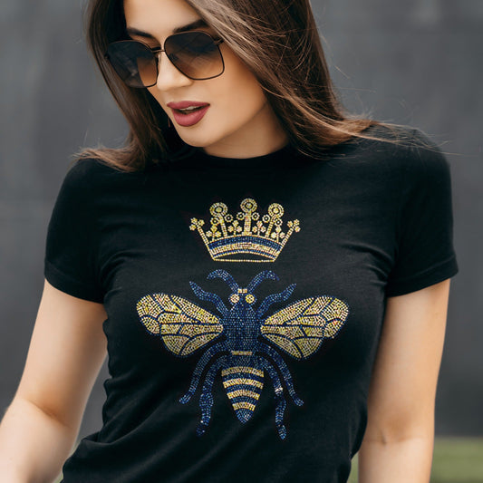 Pack of 2 Women's Luxury Cotton T-Shirts (BUTTERFLY+GLASSES)