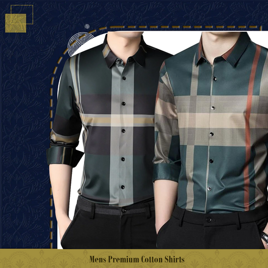 Men's Premium Cotton Shirts (NEW GREEN+GREEN )