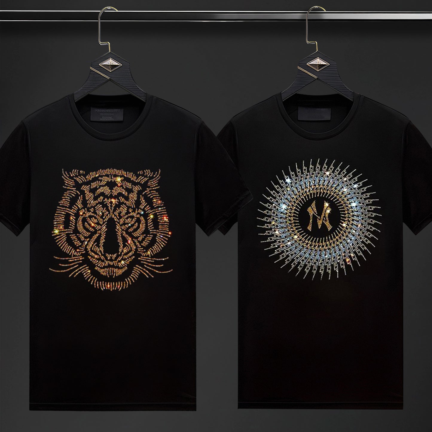 Pack Of 2 Luxury Cotton T-shirts (TIGER1+NCIRCLE)