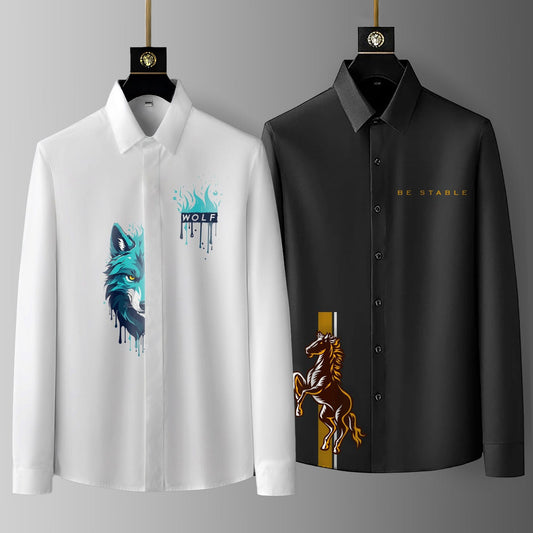 Luxury Design printed Cotton Shirts