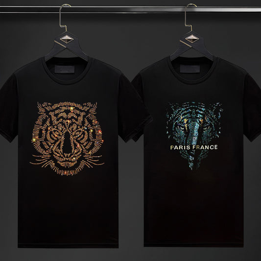 Pack Of 2 Luxury Cotton T-shirts (TIGER1+PARIS)