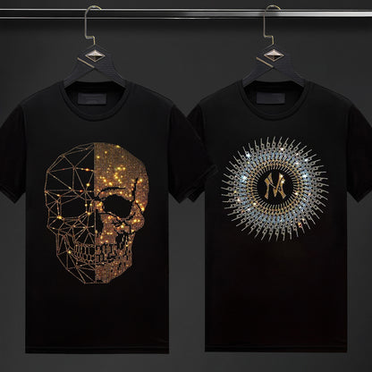 Pack Of 2 Luxury Cotton T-shirts (SKULL+NCIRCLE)