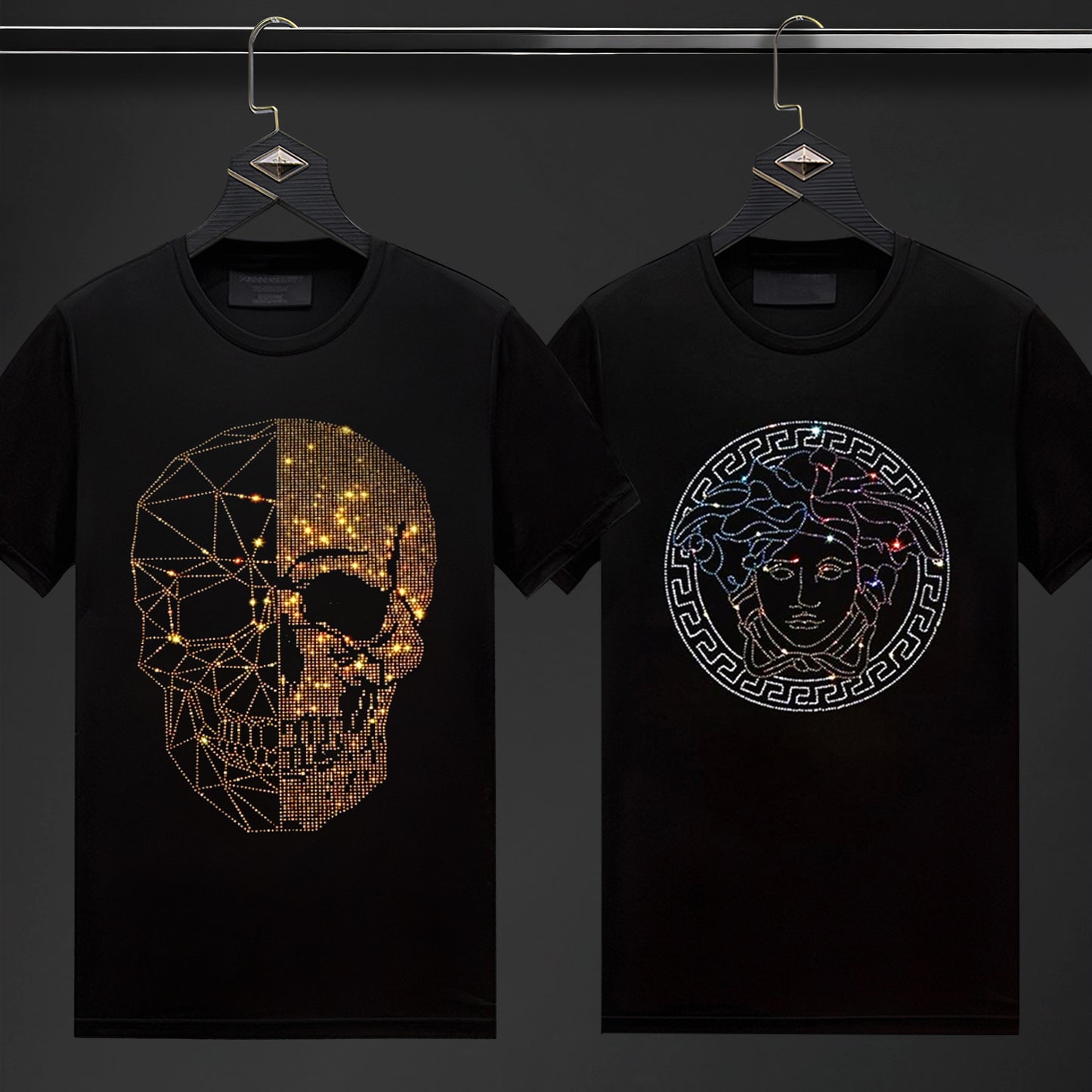 Pack Of 2 Luxury Cotton T-shirts (SKULL+EMPRESS)