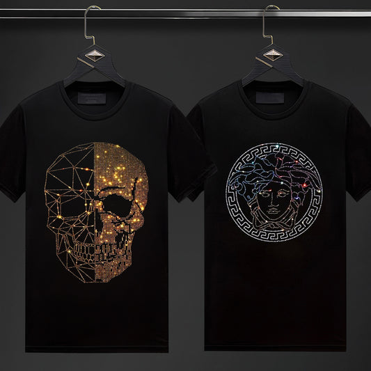 Pack Of 2 Luxury Cotton T-shirts (SKULL+EMPRESS)