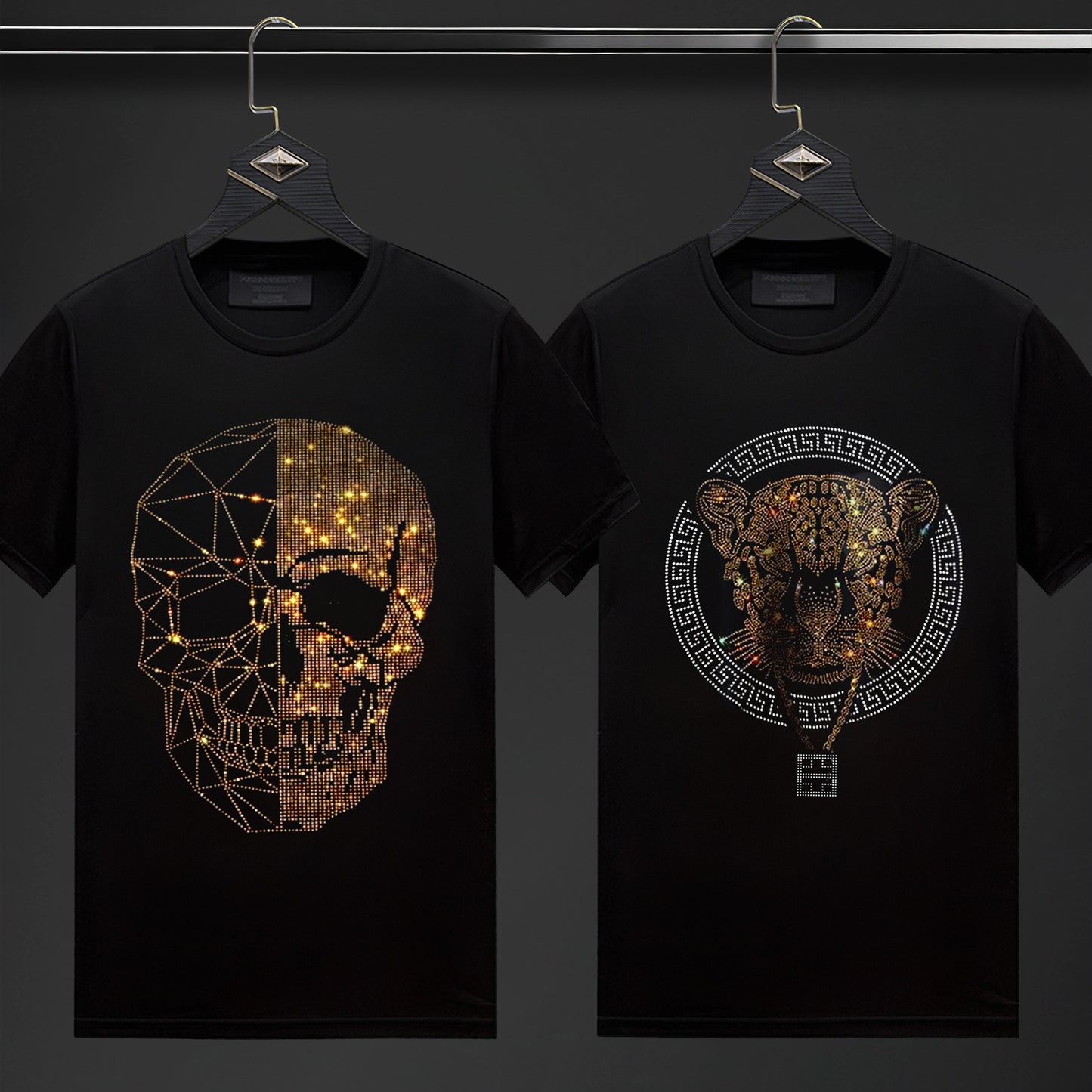 Pack Of 2 Luxury Cotton T-shirts (SKULL+TIGERLOCK)