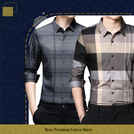 Men's Premium Cotton Shirts (SILVER L+CGL)