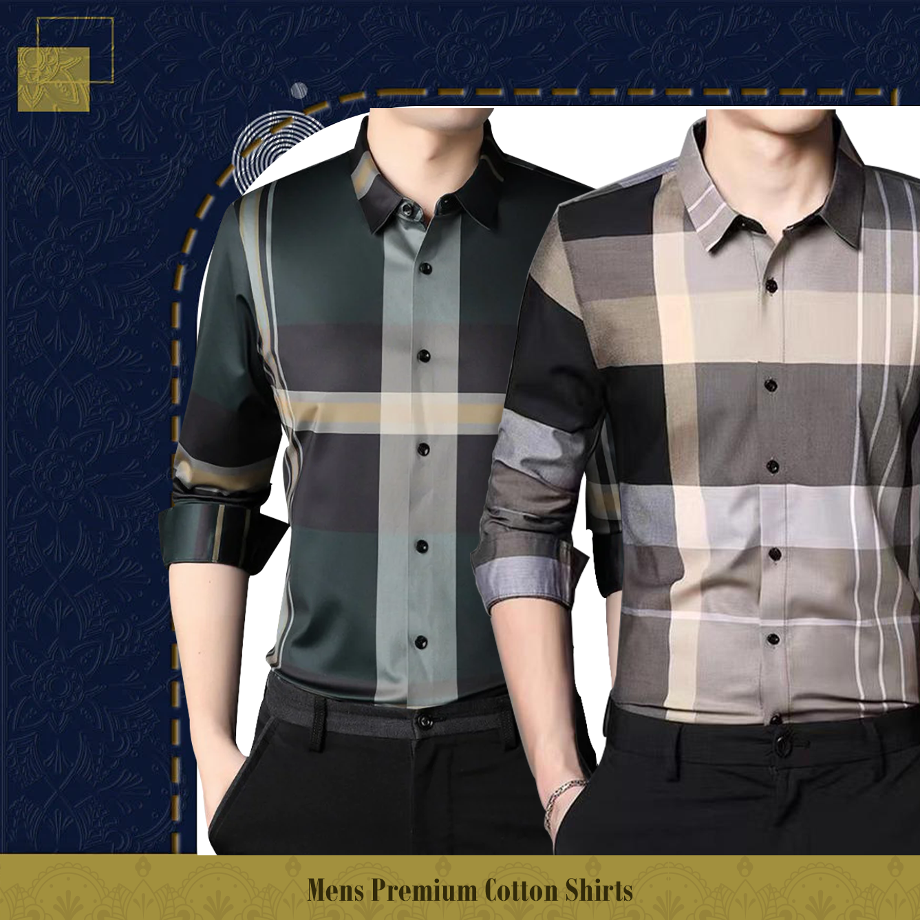 Men's Premium Cotton Shirts (NEW GREEN+CGL)