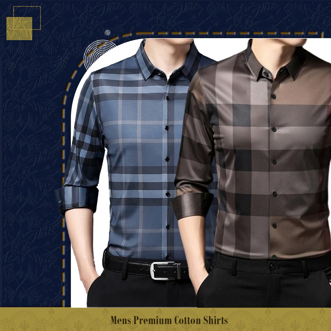 Men's Premium Cotton Shirts (BLUECHECK+ BB CHECK)