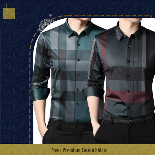 Men's Premium Cotton Shirts (PEACOCK+RBL)