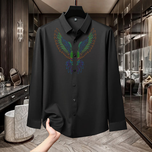 Luxury Design Black Printed Cotton Shirt