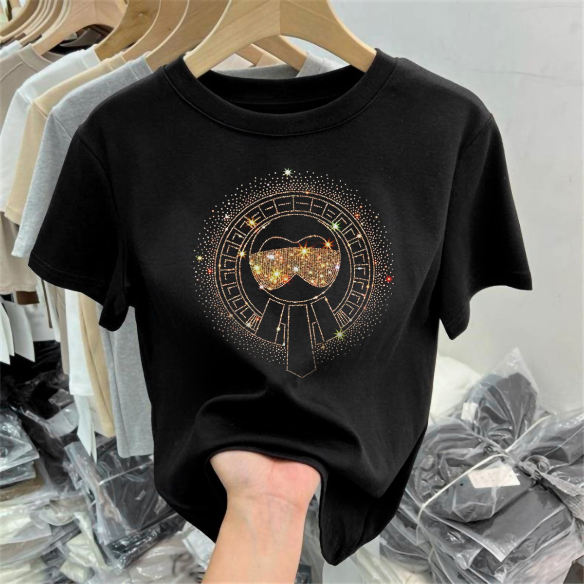 Women Luxury Cotton T-Shirts (GLASSES)