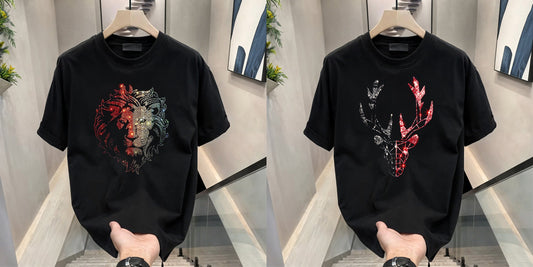 Luxury Cotton T-shirts (LION+DEER)