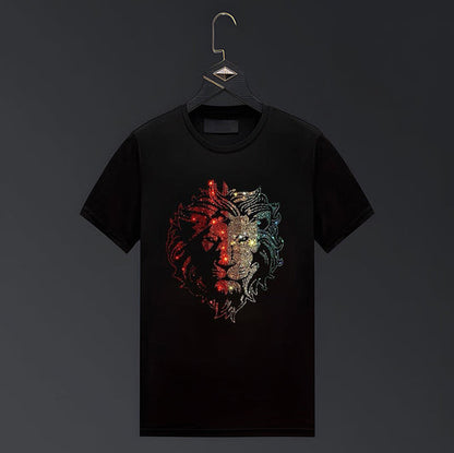 Pack Of 2 Luxury Cotton T-shirts (SKULL+LION)