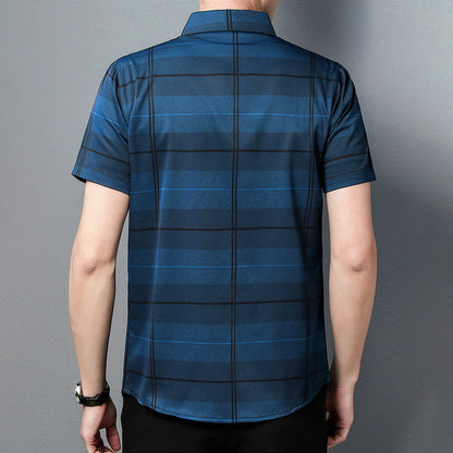 Half Sleeves Men's Cotton Check Shirt