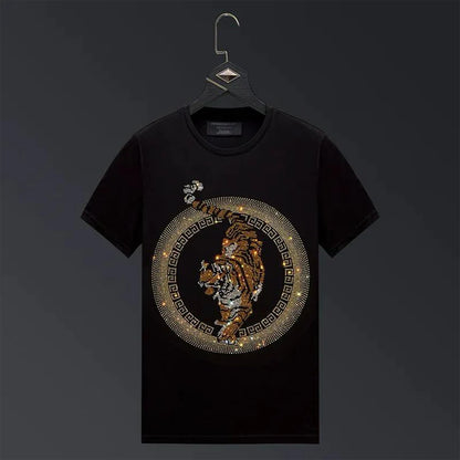 Pack Of 2 Luxury Cotton T-shirts (TIGER4+SKULL)