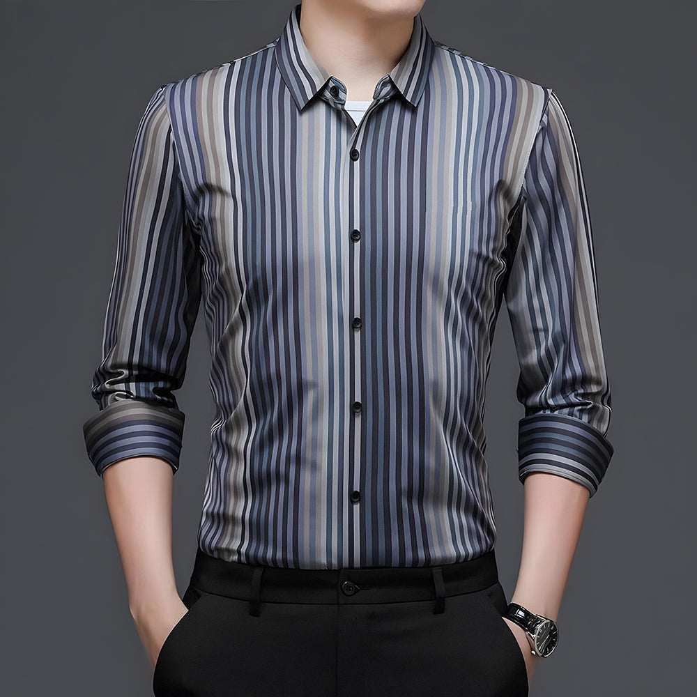 Men's Luxury Cotton Shirt (BLUE-LINE)