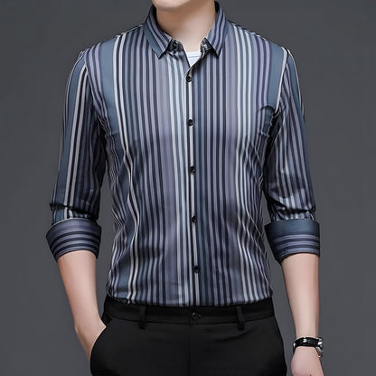 Men's Luxury Cotton Shirt (BLUE-LINE)