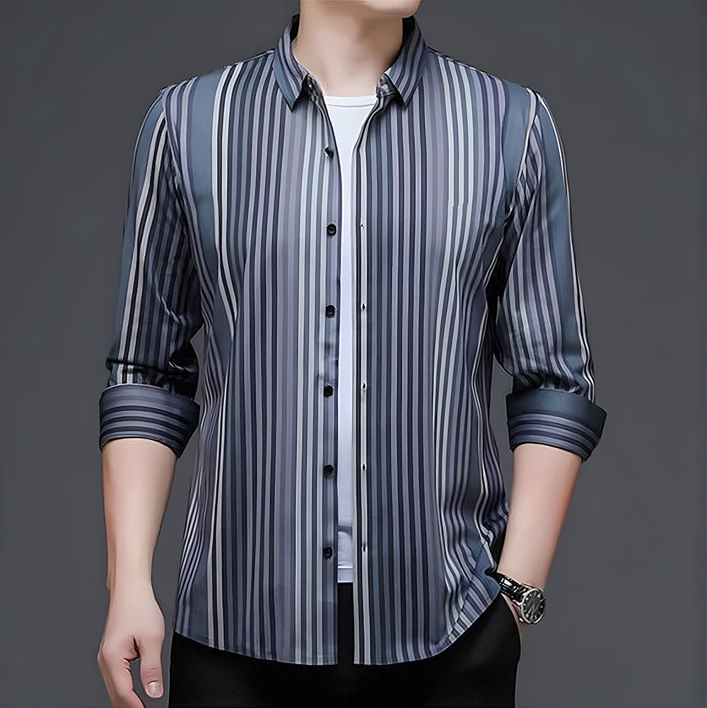 Men's Luxury Cotton Shirt (BLUE-LINE)