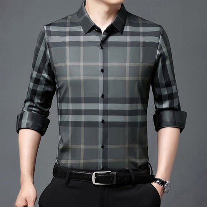 Men's Luxury Cotton Shirt (GREEN-CHECK)