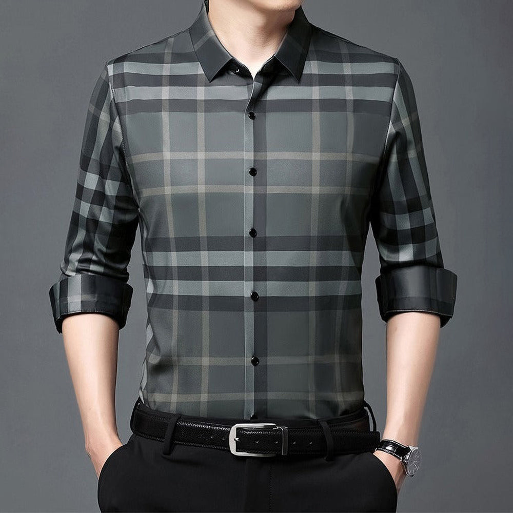 Men's Luxury Cotton Shirt (GREEN-CHECK)