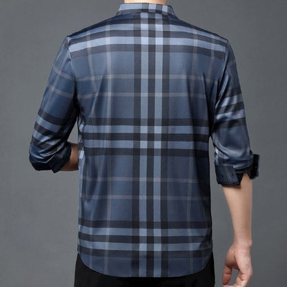 Men's Luxury Cotton Shirt (BLUE-CHECK)