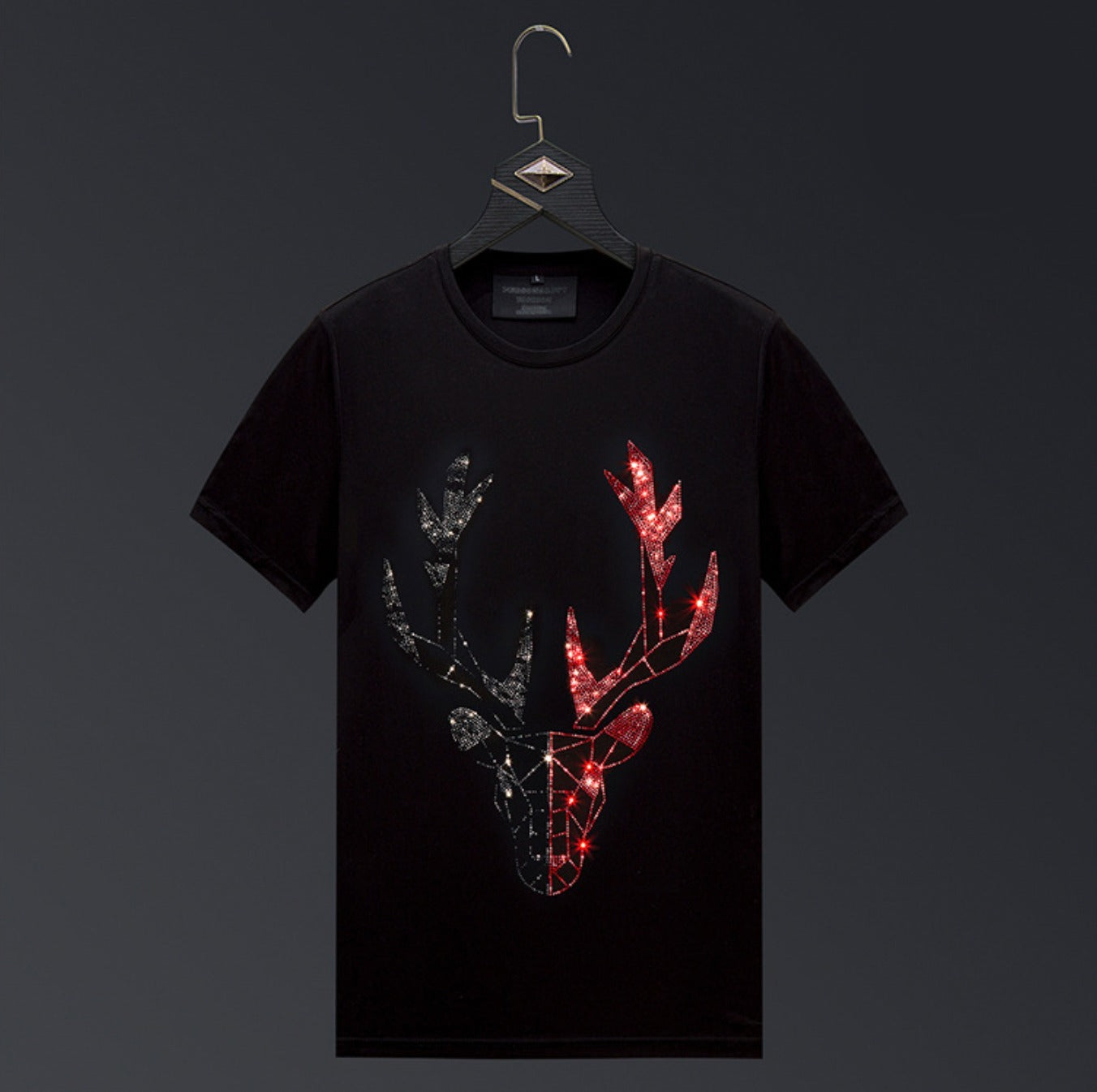 Pack Of 2 Luxury Cotton T-shirts (GLASSES+DEER)