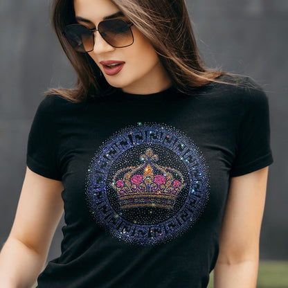 Pack of 2 Women's Luxury Cotton T-Shirts (CROWN+GLASSES)